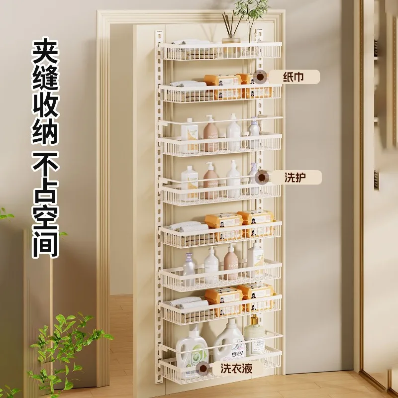 bathroom door rear rack, bathroom non-punching multi-layer skin care product storage rack