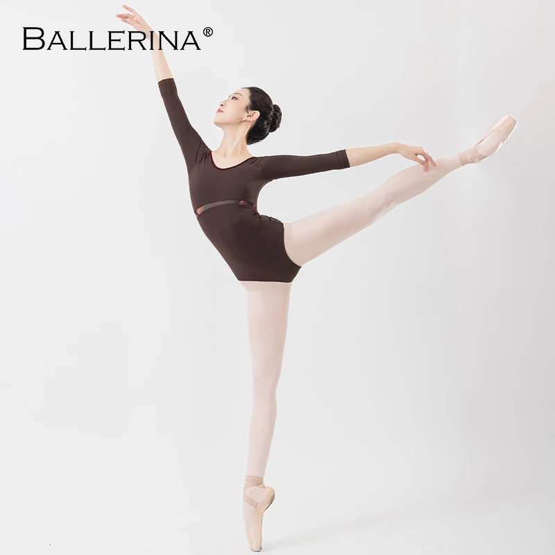 Leotardo de Ballet para mujer, traje de bailarina, Ropa de baile, entrenamiento profesional, gimnasia, 5894