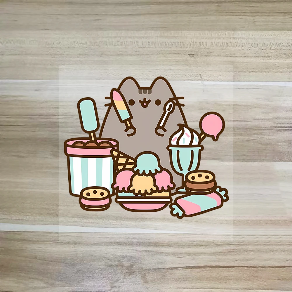 Pusheen Patches Clothing Heat Transfer Stickers Cartoon Anime Cats T-Shirt Ironing Patch Sticker Boys Girls DIY Clothes Gift New