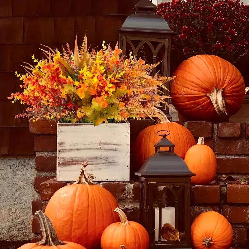 

Thanksgiving Decoration Simulated Plant Combinations Autumn Small Plants Artificial Flowers Bundles Home Decoration Ornaments