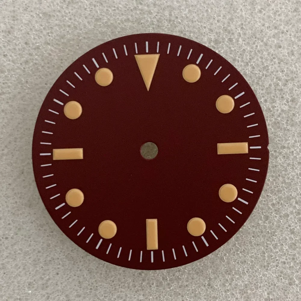 Orange Scale Red Watch Dial No Calendar Window Without Date Watch Accessories No Luminous Suitable for NH35/ 8215/ 2836 Movement