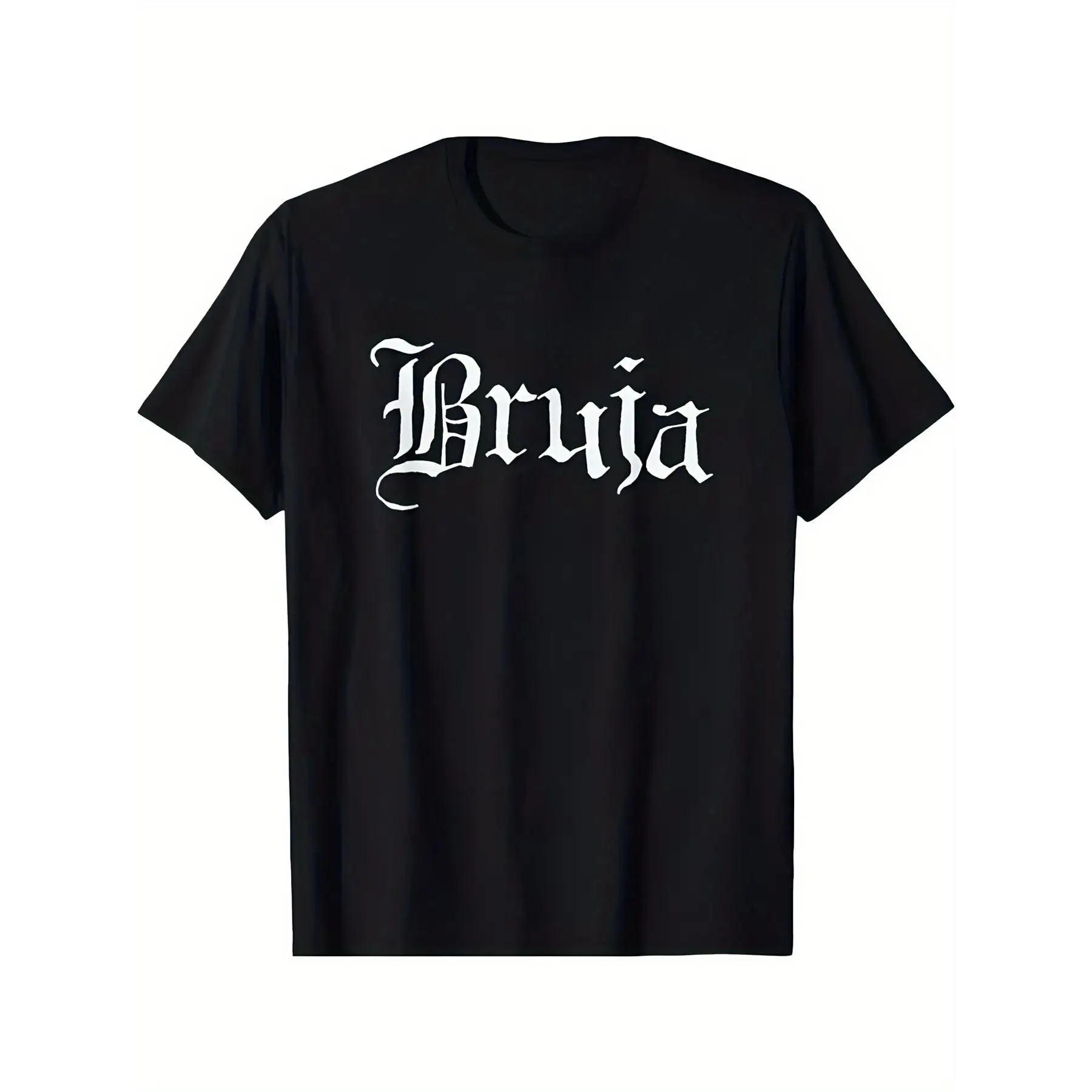 

Women's Bruja T-shirt Halloween Witchy Gothic Style Short Sleeve Crewneck Top for Latina Women Gifts