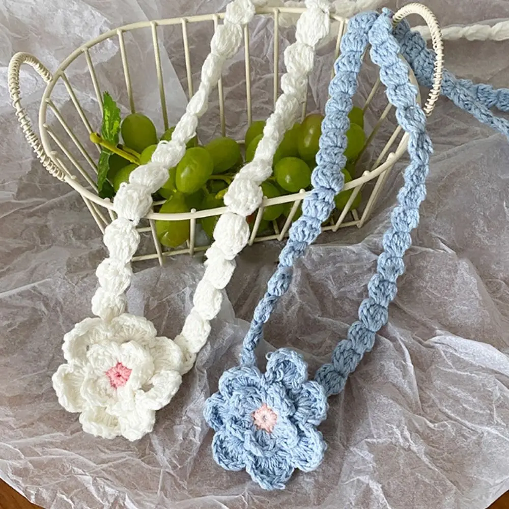 Estilo coreano flor de malha cachecol fino crochê rosa flor xale vestir decoração elegante longo estreito cachecóis picante menina