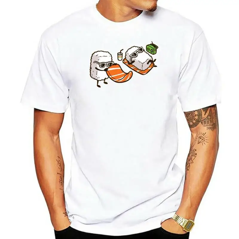 Glückliches Sushi | lustiges, süßes lustiges japanisches Essen gehen Reis kunst für Männer T-Shirt