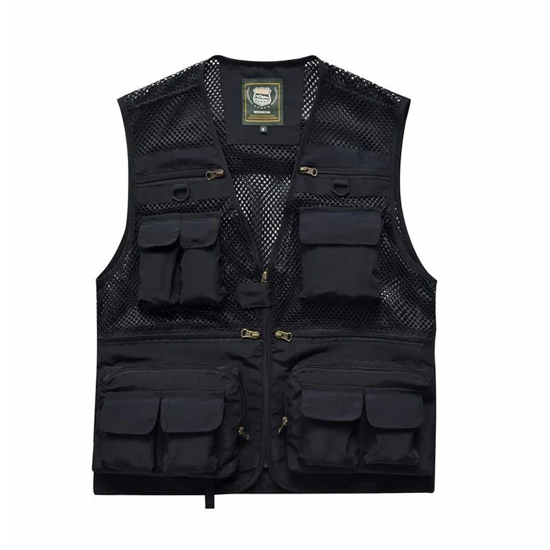 Men's Vest Mesh Multi Pocket Photography Advertising Fishing Vest Large Vest