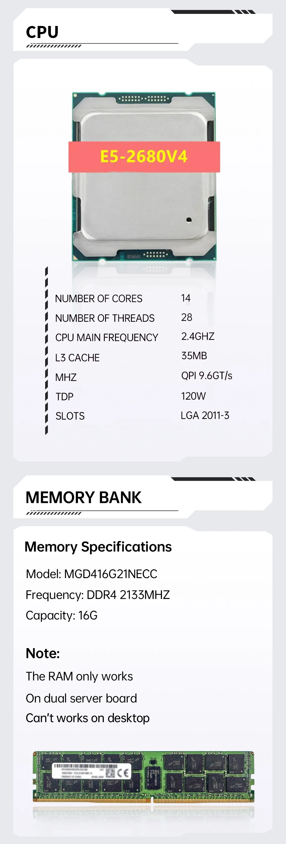 

MOUGOL X99 Gaming Motherboard Kit with E5 2650 V4 CPU And Dual Channel DDR4 16GB2133MHz ECC Memory PCIEx16 LGA2011-3 Support M.2