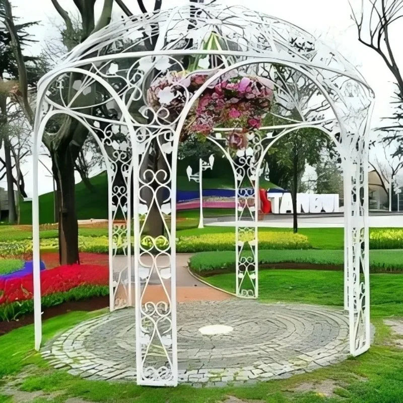 

Outdoor Garden Park Decor Wrought Arch Iron Garden Gazebo