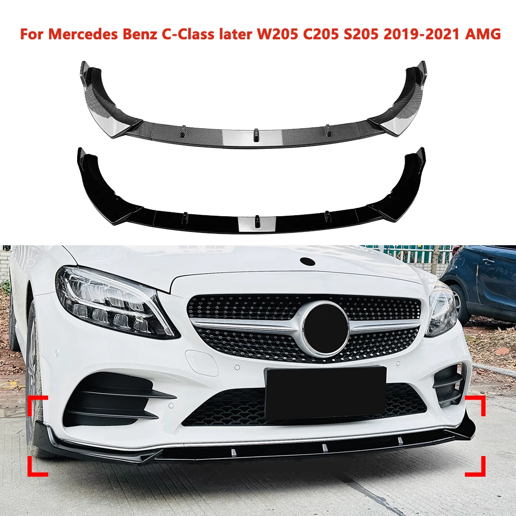 

For Mercedes Benz C-Class later W205 C205 S205 2019-2021 AMG Front Bumper Front Shovel Lip Spoiler Body Decoration Modification