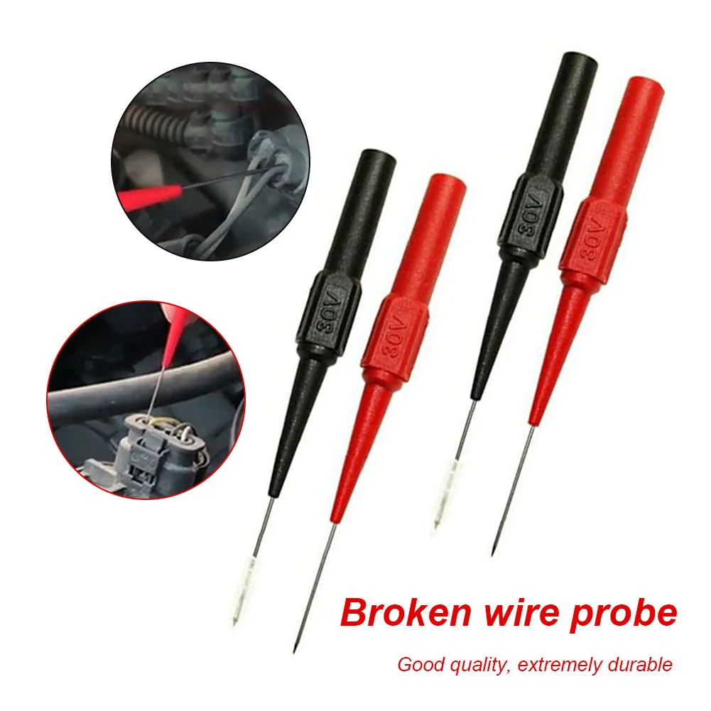 10pcs Insulation Piercing Needle Pin Sensitive Multimeter Piercing Needle Probe Measuring Device Car Tool for Banana Plug