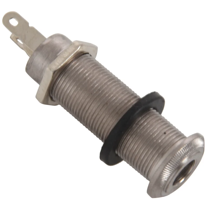 ABLB-10X Electric Guitar Jack Chrome Threaded Cylinder Output Input Jack Plug Sockets 1/4 Inch For Electric Guitar