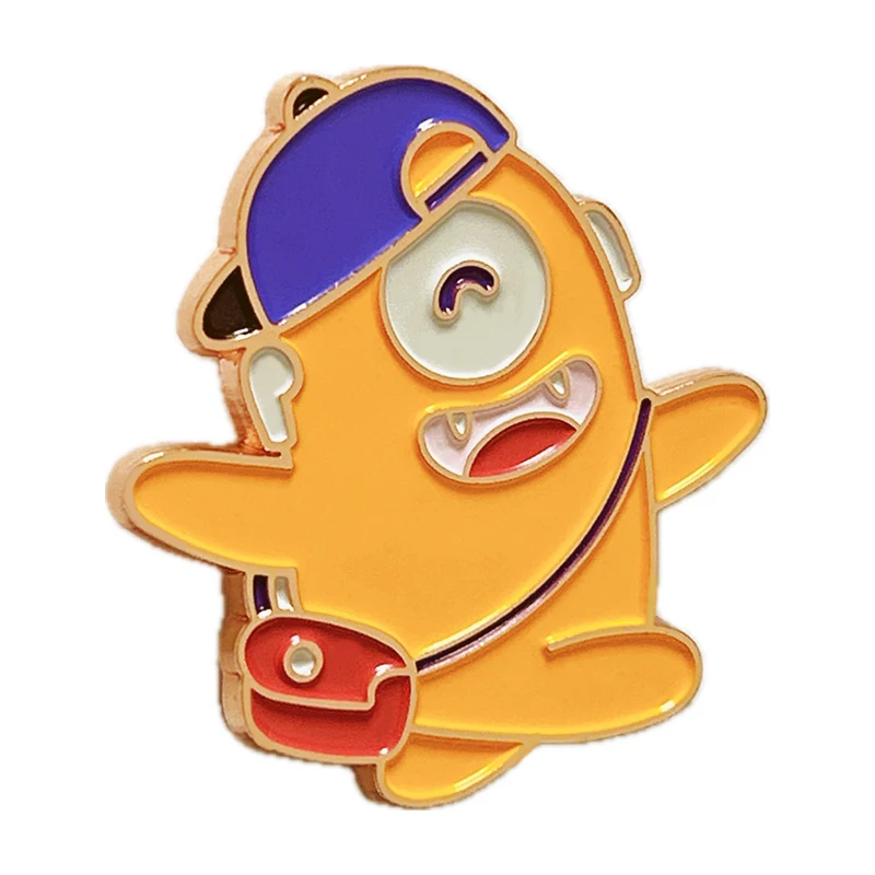 Customize Cute Orange Cartoon Monsters Lapel Pin High Quality Famous Brand Gold Metal Soft Enamel Badge A Gift For a Good Friend