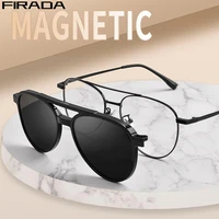 FIRADA, gafas magnéticas cómodas a la moda, gafas de aviador de doble haz Vintage, gafas graduadas, montura para hombres y mujeres 86002