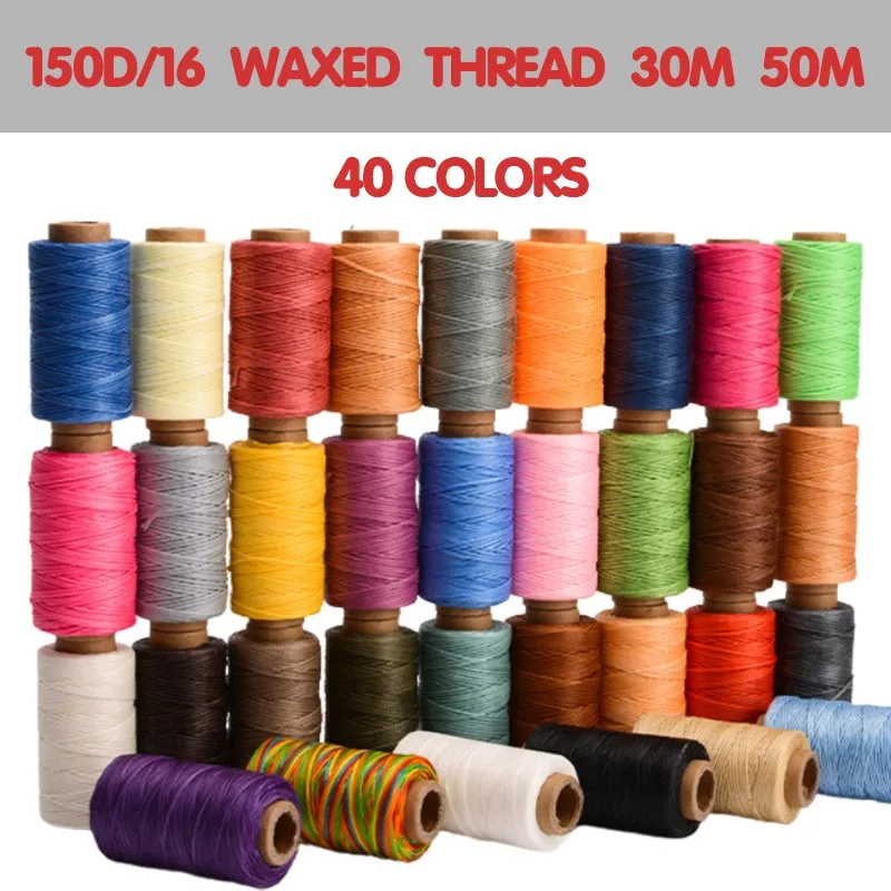 4 Color Set 0.8mm Waxed Thread for Leather Sewing Flat Wax Cord String Hand Stitching Bookbinding Craft DIY Jewelry Making