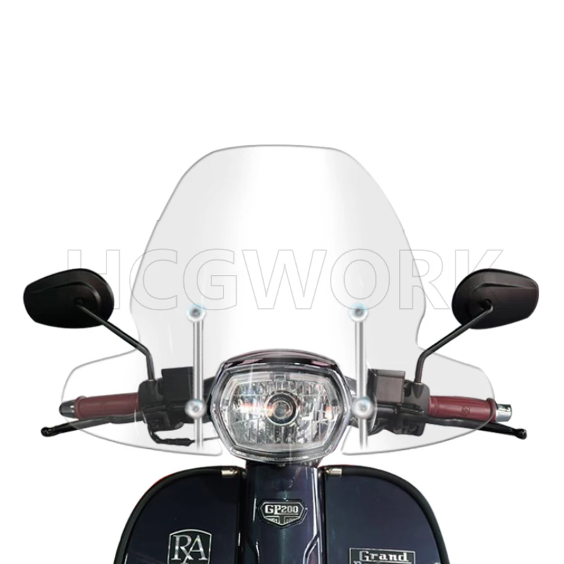 Retro Electric Scooter Accessories Windshield Hd Transparent Heighten for Royal Alloy Gp200 Gp300