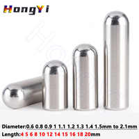 30Pcs Ø0.6mm to 2.1mm Solid Round Head Cylindrical Pin Stainless Steel Locating Dowel Fixed Shaft Rod Length 4 5 6 8 10-20mm