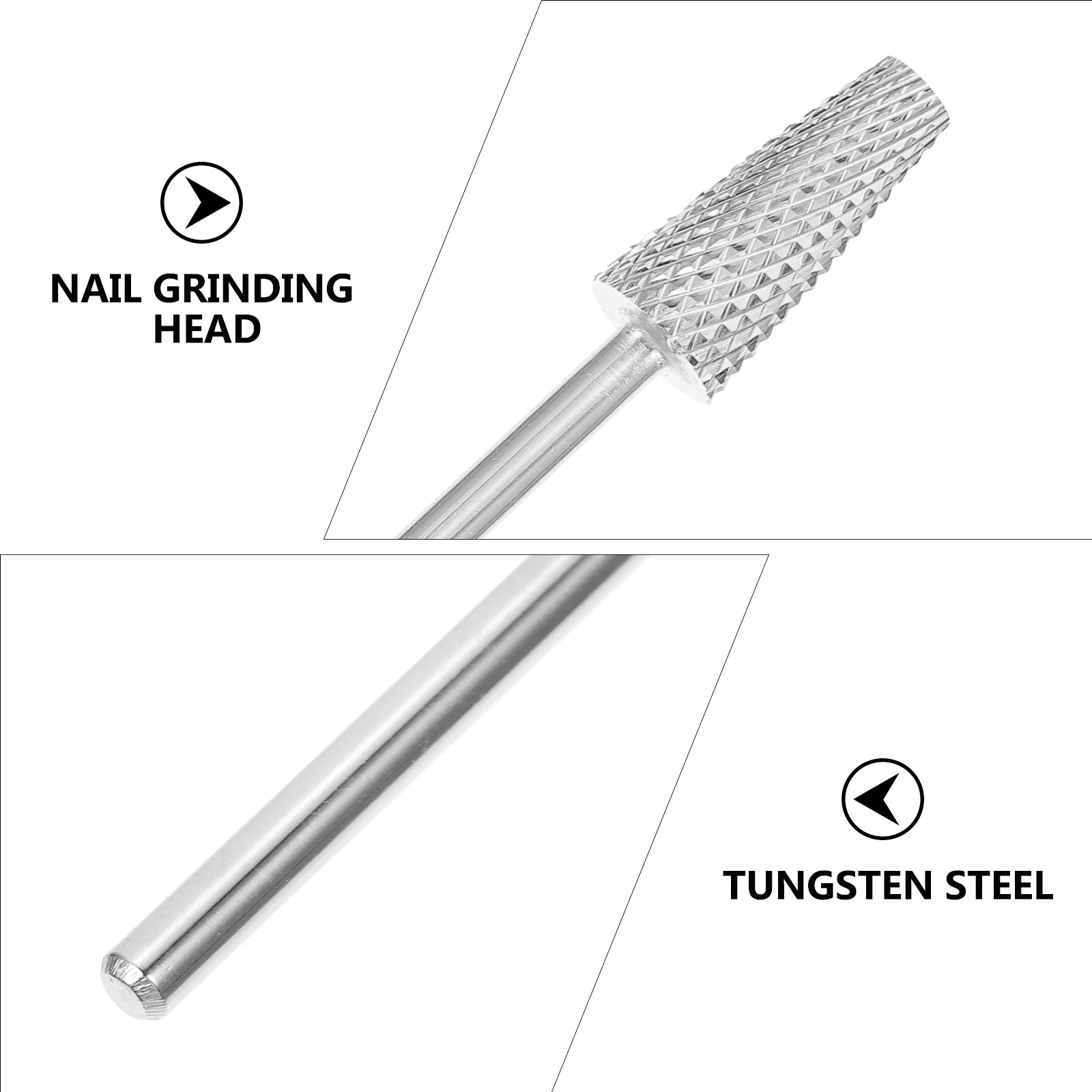 爪磨き研削ヘッド耐久性のあるタングステン鋼爪の再形成角質除去マニキュア研削ツール爪磨きヘッド