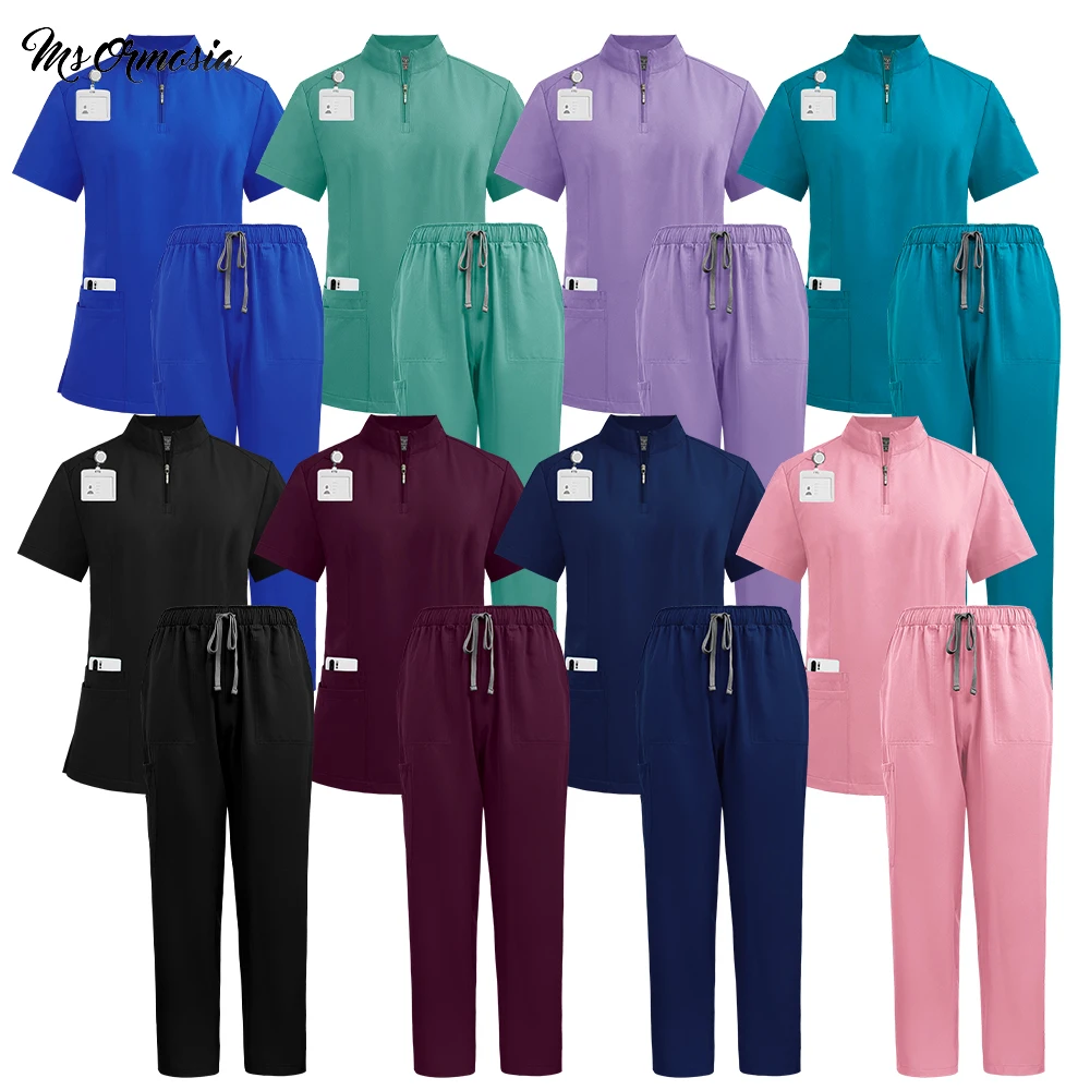uniforme-de-enfermeira-feminino-esfrega-conjunto-de-cirurgia-medica-macacao-estiramento-esfrega-topos-com-calcas-de-bolso-odontologia-medico-clinico-workwear