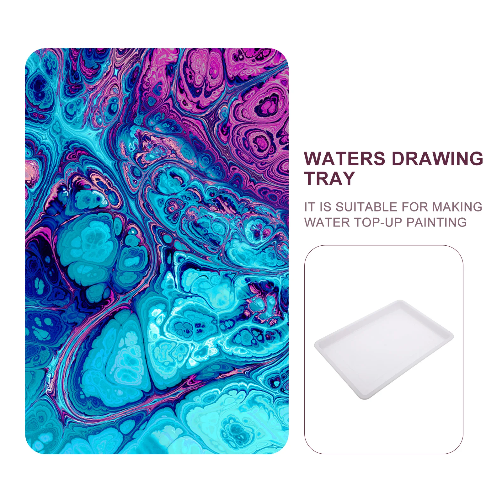 

2 Pcs Paint Trays Drawing Dishes Mixing Watercolor Plastic Lightweight Compact Environmental Safe Smooth Art Supply