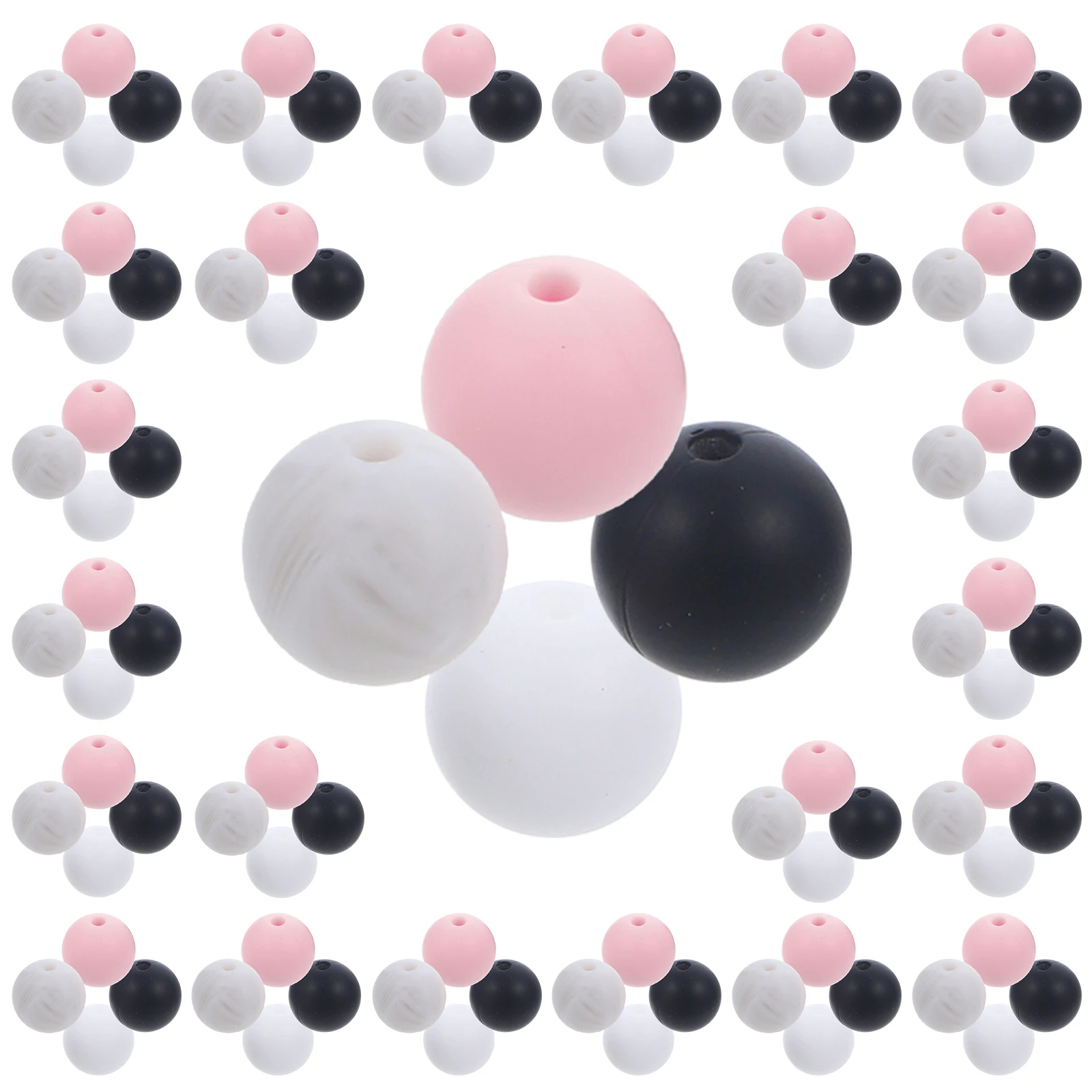 

100pcs For Crafting Round Loose Jewelry Craft Making Bracelet Necklace Teething Chewing Charms Bulk Spacer Diy Garlands Crafts