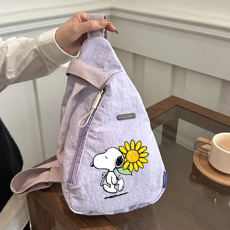 

Snoopys Unisex Chest Bag Vintage Women Phone Crossbody Bags Casual Men Cycling Sport Portable Shoulder Case Travel Storage Pouch