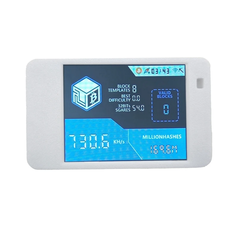 A03F 735Kh/S BTC for Solo Miner for NMMiner for NerdMiner+ Case, 2.8 Inch Touchscreen Display, Bitcoin Crypto for Solo Lottery