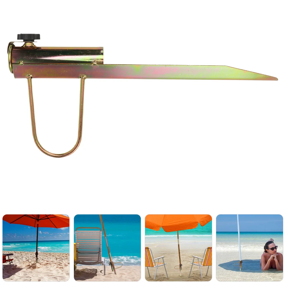 

2 Pcs Beach Umbrella Sand Anchor Ground Plug Stand Holder for Iron Stakes Grass