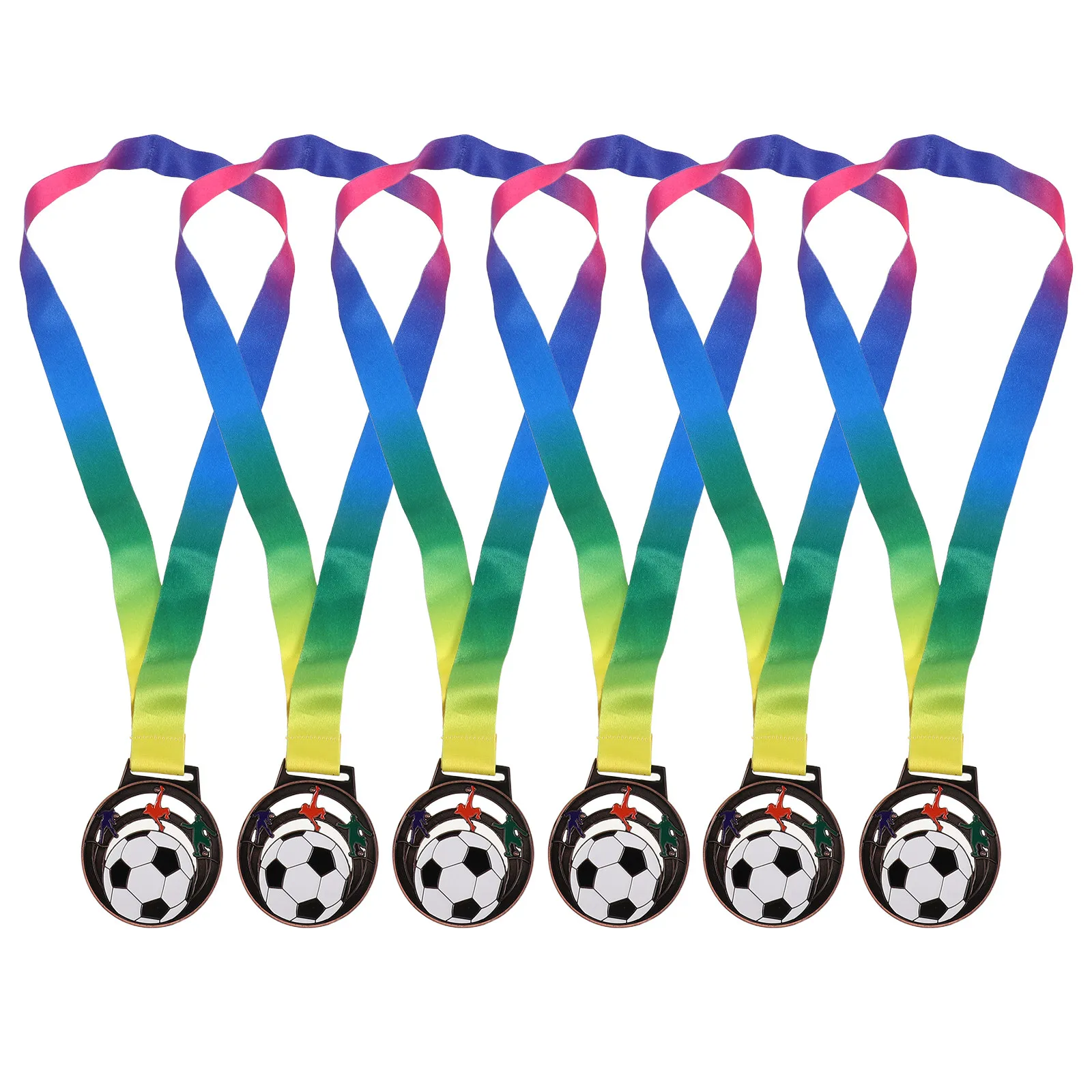 

6Pcs Soccer Metal Medals Gold Trophy Awards for Sports Competitions Party Prizes Kids Football Team Celebration