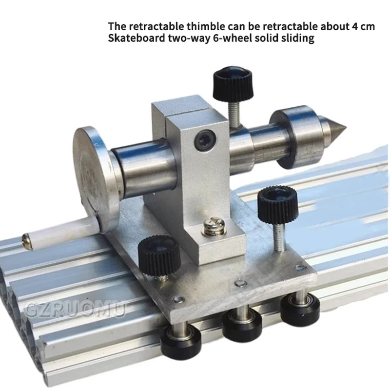 CNC Rotary Axis 775 50 Chuck with Active Tailstock, 400mm/560mm/600mm, 3-jaw & 4-jaw for Router Lathe Engraving Milling Machine