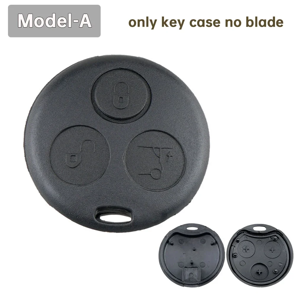 3버튼 자동차 키 쉘 포브 미가공 블랭크 블레이드 칩 없음 리모컨 키 케이스 커버 교체용 포투/메르세데스-벤츠 스마트 호환