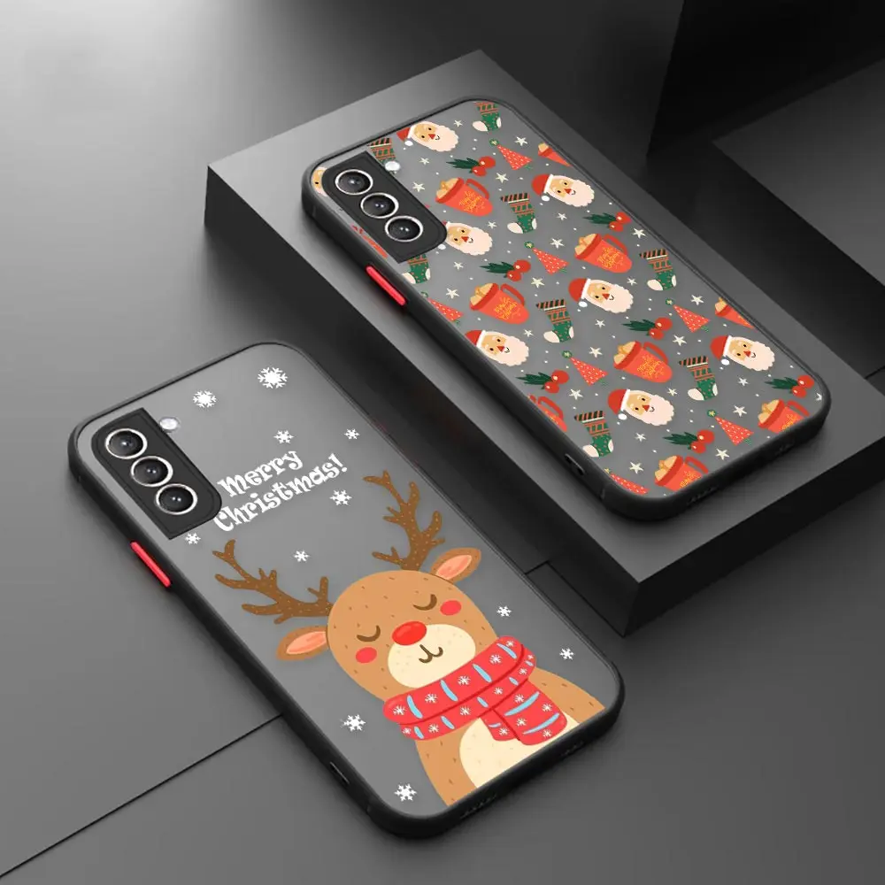 Merry Christmas New Year Gifts S23 5G Case For Samsung S22 S23 Ultra S20 S21 FE Case Funda Galaxy S21 S10 S9 S8 Plus Matte Cover