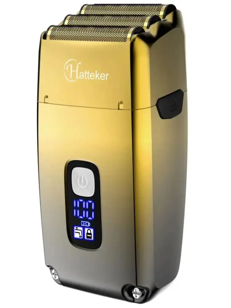 Scttomon Rasierer, professioneller elektrischer Rasierer, Rasiermaschine, wasserdichter Bartschneider, Metallrasierer, Digitalanzeige, Rasierer für Männer