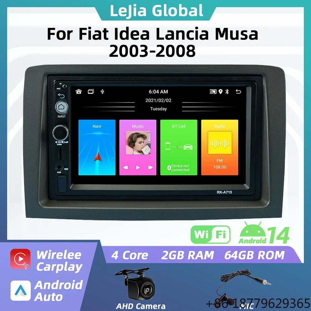 Car Radio 2 Din Android Multimedia Stereo Player Head Unit Autoradio GPS Navigation CarPlay MPV Fitment 2003-2008
