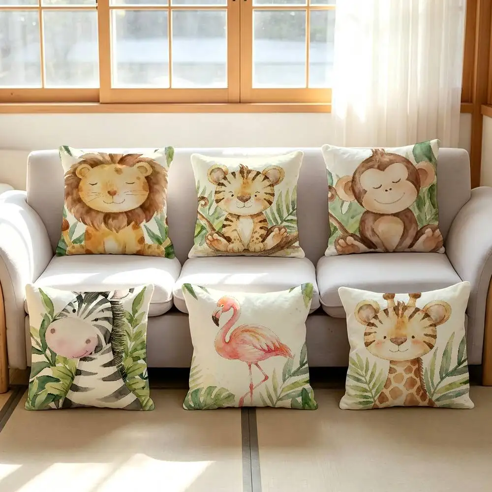 Jungle animal lion zebra monkey tiger pattern Cushion Cover Decorative Pillow Sofa Home Decor Case Pillow Cases