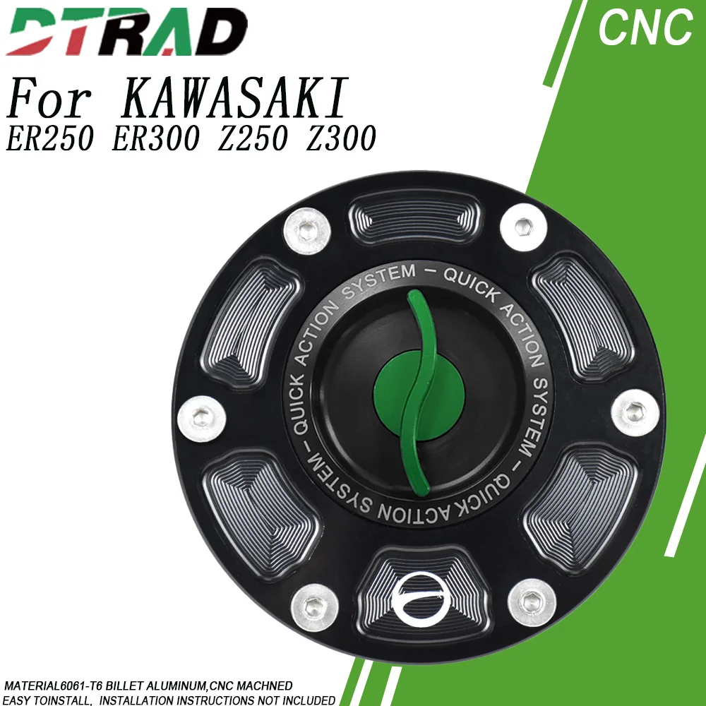 Keyless Quick Lock Fuel Filler Cover For KAWASAKI ER250 ER300 Z250 Z300 2013-2016 Motorcycle Tank Vent Gas Oil Caps