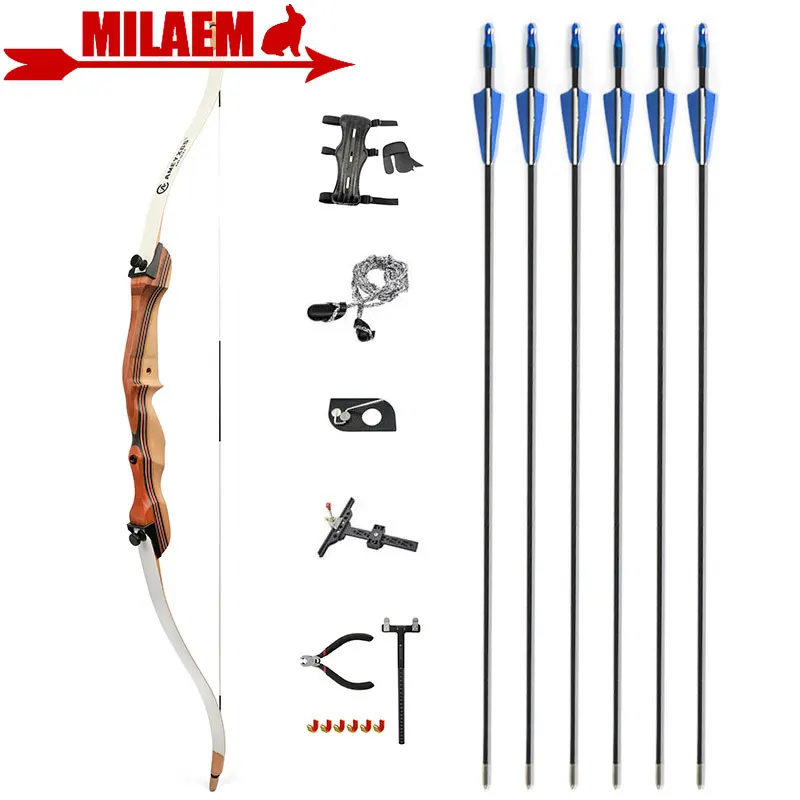

48/54Inch Children Bow and Arrow Set 10/12/14/16/18/20lbs Recurve Bow Right Hand Youth Adult Beginner Archery Training Target
