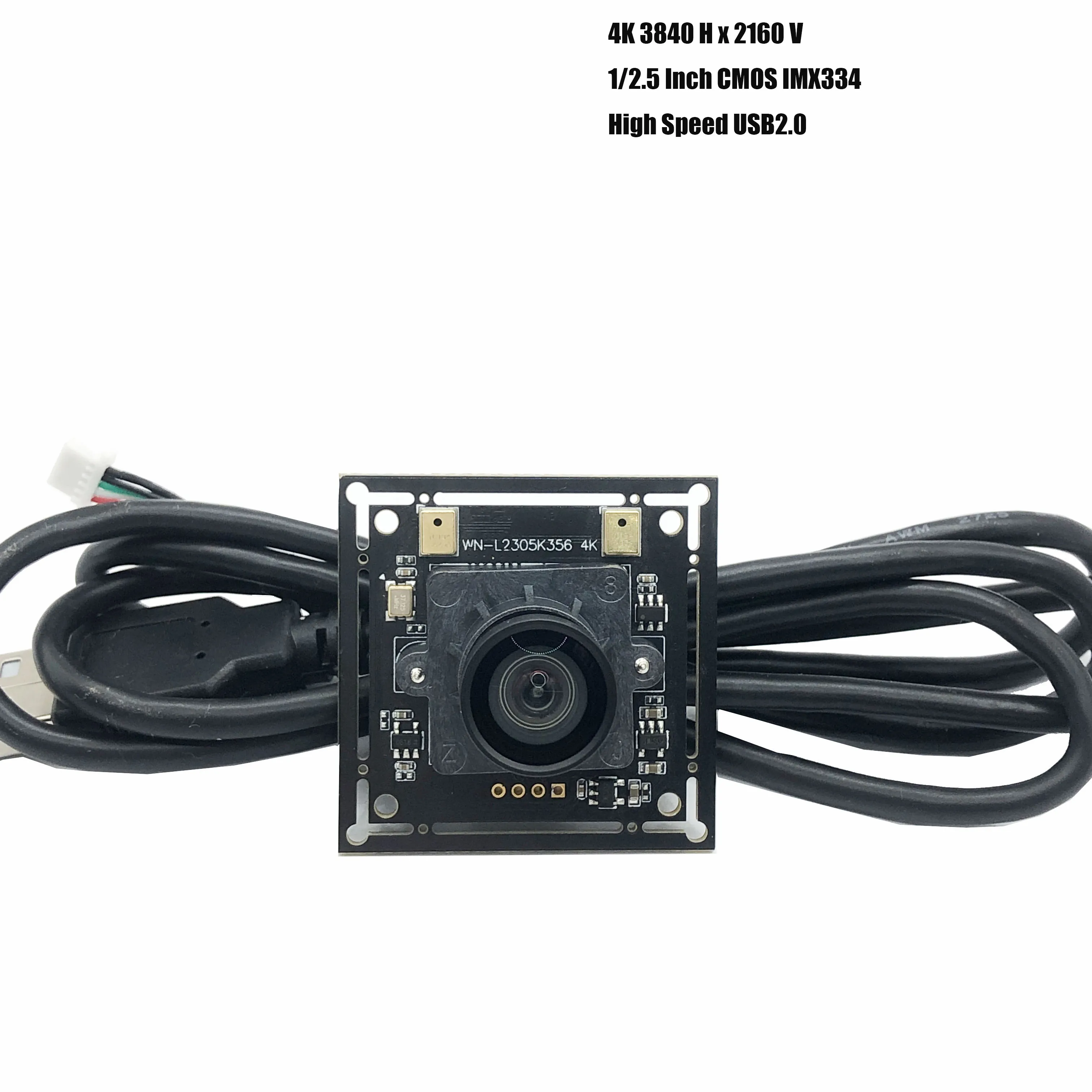

4K 8MP HD 1/2.5 Inch CMOS IMX334 USB2.0 Camera Module FF 93° 3840H x 2160V MJPEG, YUY2 UVC-compliant, Plug and Play