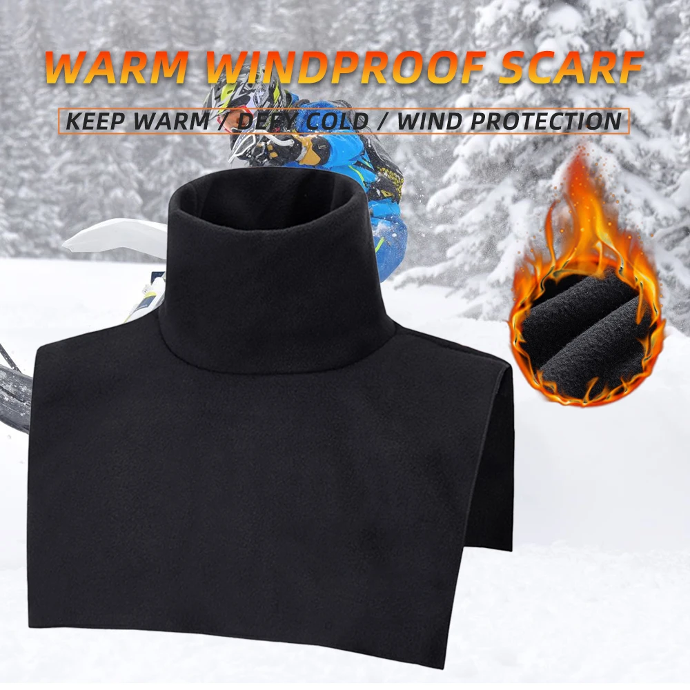 Black Winter Motorcycle Riding Skiing Thicked Skating Neck Warmer Cover Warm Scarf Windproof Camping Thermal Wrap Bib Headwear