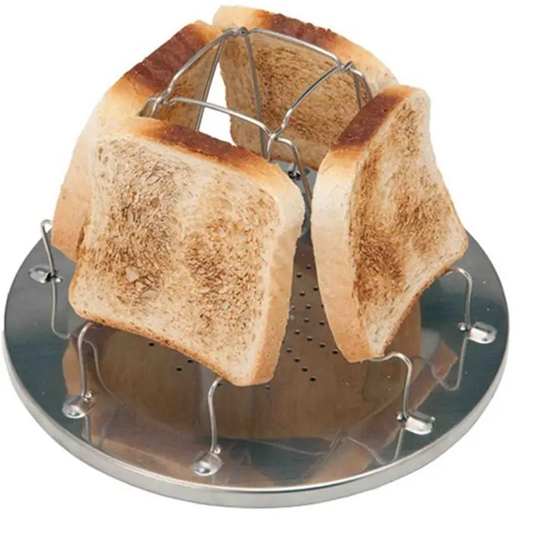 VEHO-2X 4 Slice Camping Bread Toast Tray Gas Stoves Cooker BBQ Camping Toaster Rack