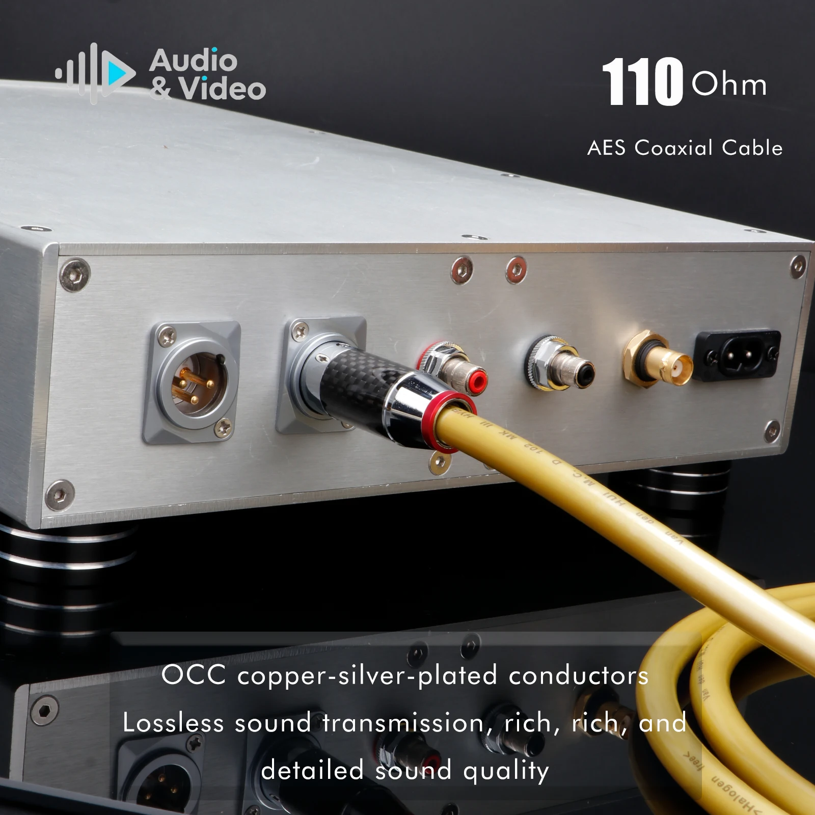 HiFi XLR Koaxialkabel 110 Ohm Audio AES/EBU Digitalkabel XLR Verbindungskabel XLR Stecker auf XLR Buchse Kabel – Detail 6