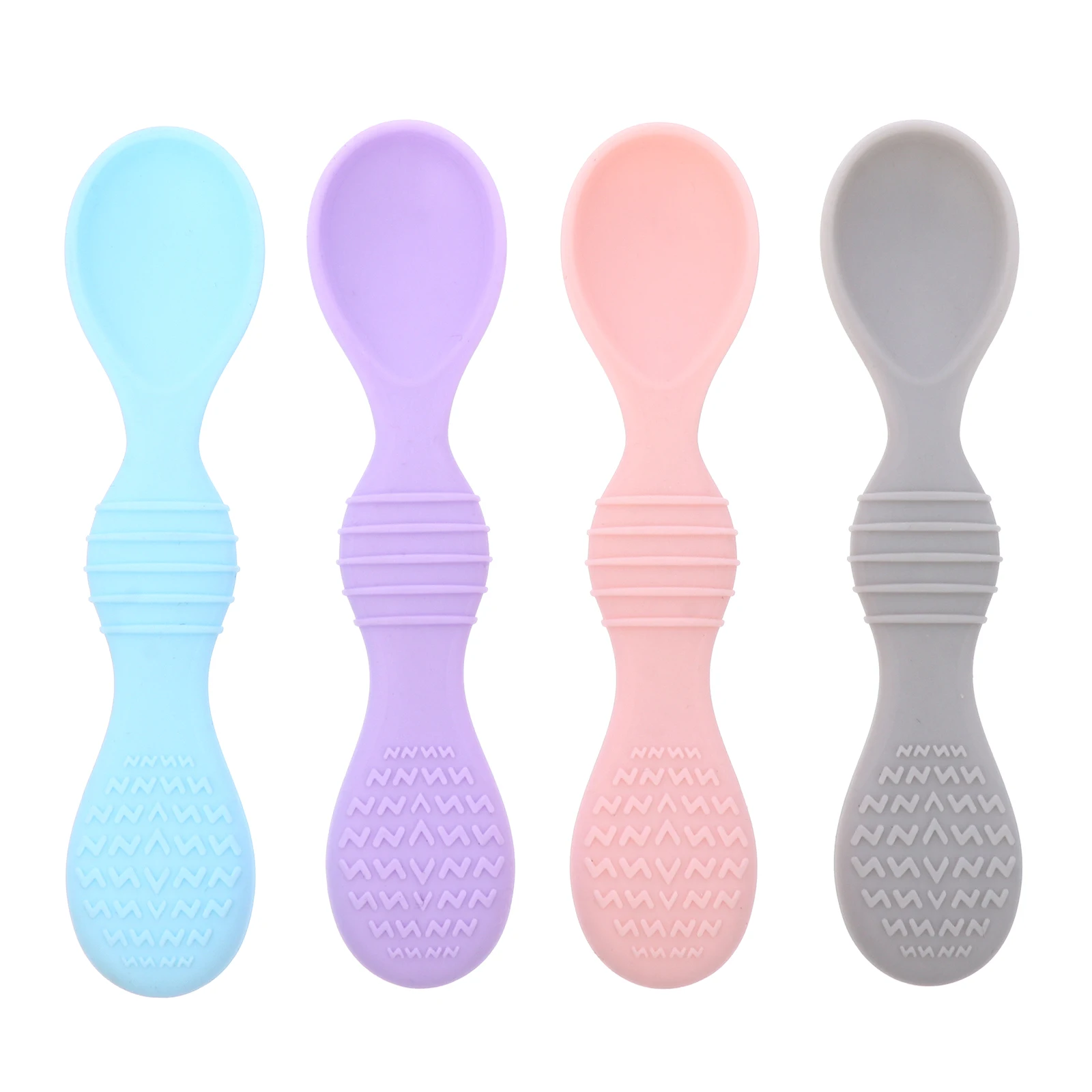 

4 шт., ложка для кормления младенцев, пищевая силиконовая мягкая головка, детская тренировочная ложка для новорожденных, не беспокойная еда, безопасная для кипячения