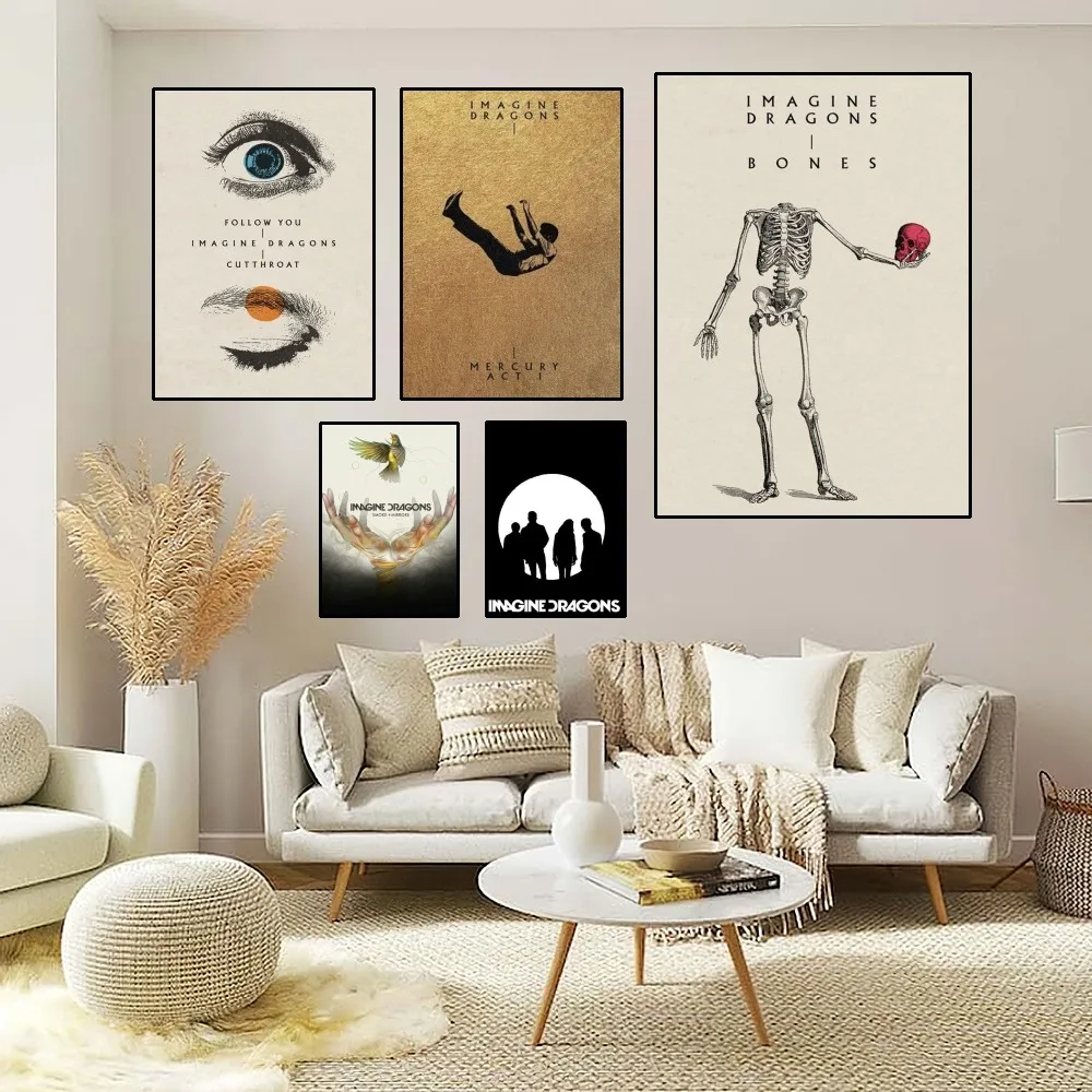 Imagine Dragons Band Poster Home Room Decor Aesthetic Art Wall Painting Stickers