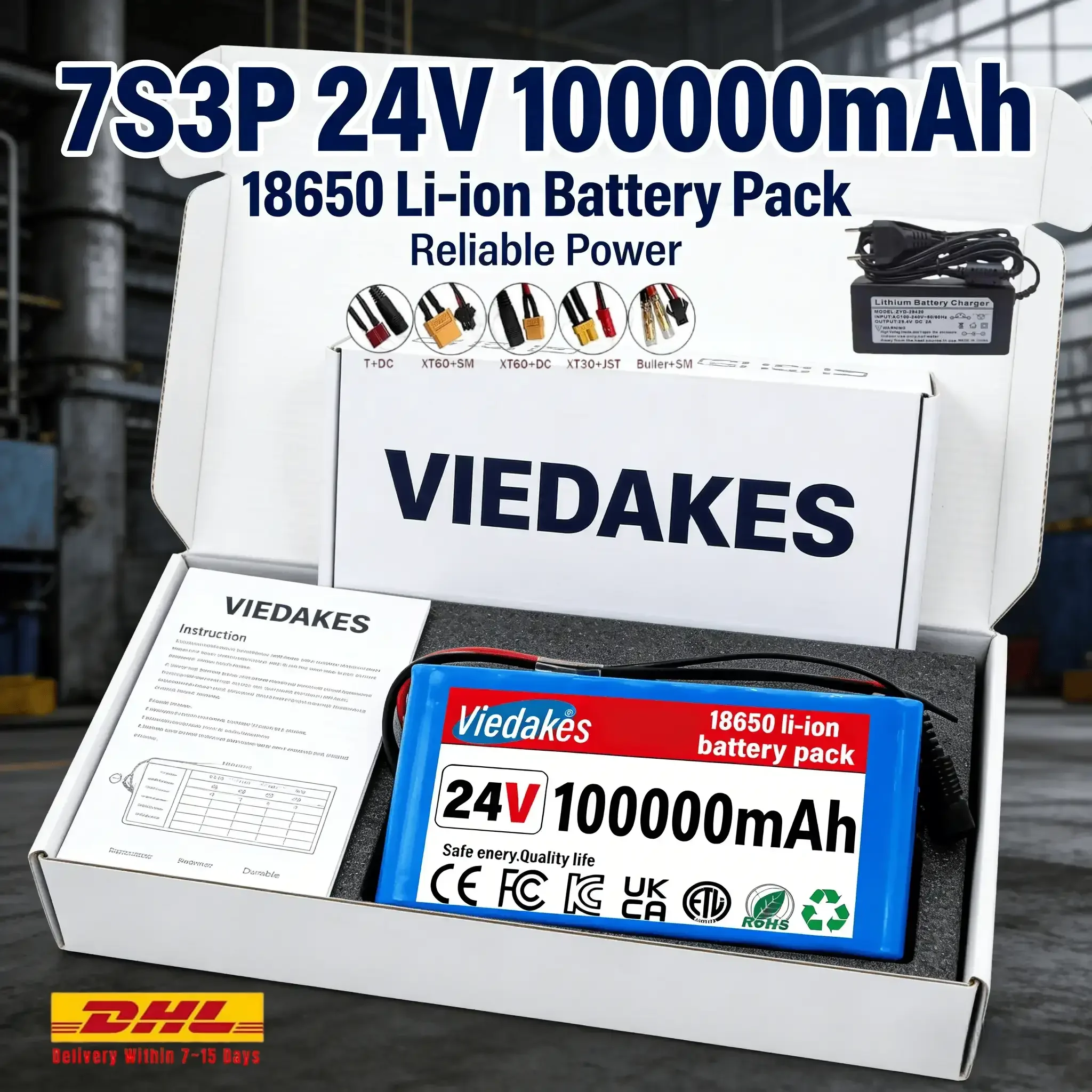 

HOT! 7S3P 18650 Li-ion Battery Pack Low Self-discharge 24V 100000mAh Power Source for 24v lithium wheelchair battery Backup