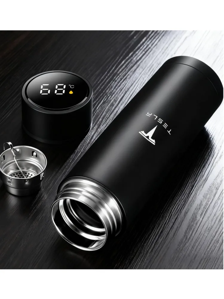 1pc Smart Thermos Bottle Cup With Temperature Display 304 Stainless Steel Vacuum Insu