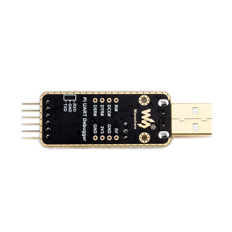 Waveshare Pi UART Debugger Serial Port Debugging Module USB Type-A Interface 1.2Mbps High Baud Rate Transmission Raspberry Pi 5