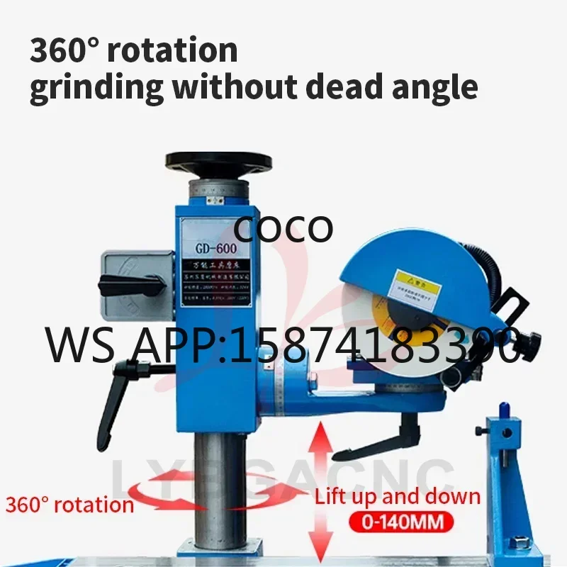 GD-60 Universal Tool Sharpener Grinder, Multifunctional Design with 50K Grinding Kit for Drill Bit Tap Milling Polishing
