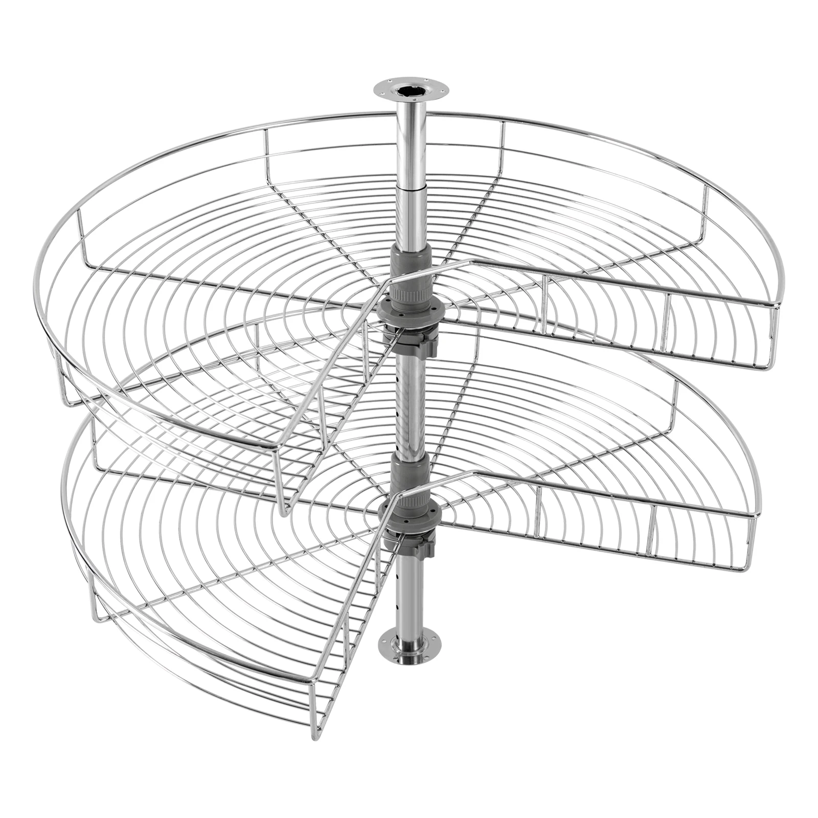 منظم زاوية خزانة قاعدة المطبخ الكسول بطبقتين مقاس 28 بوصة، 270 ° خزانة على شكل سلك زاوية عمياء دوارة مثبتة على شكل كلى #4