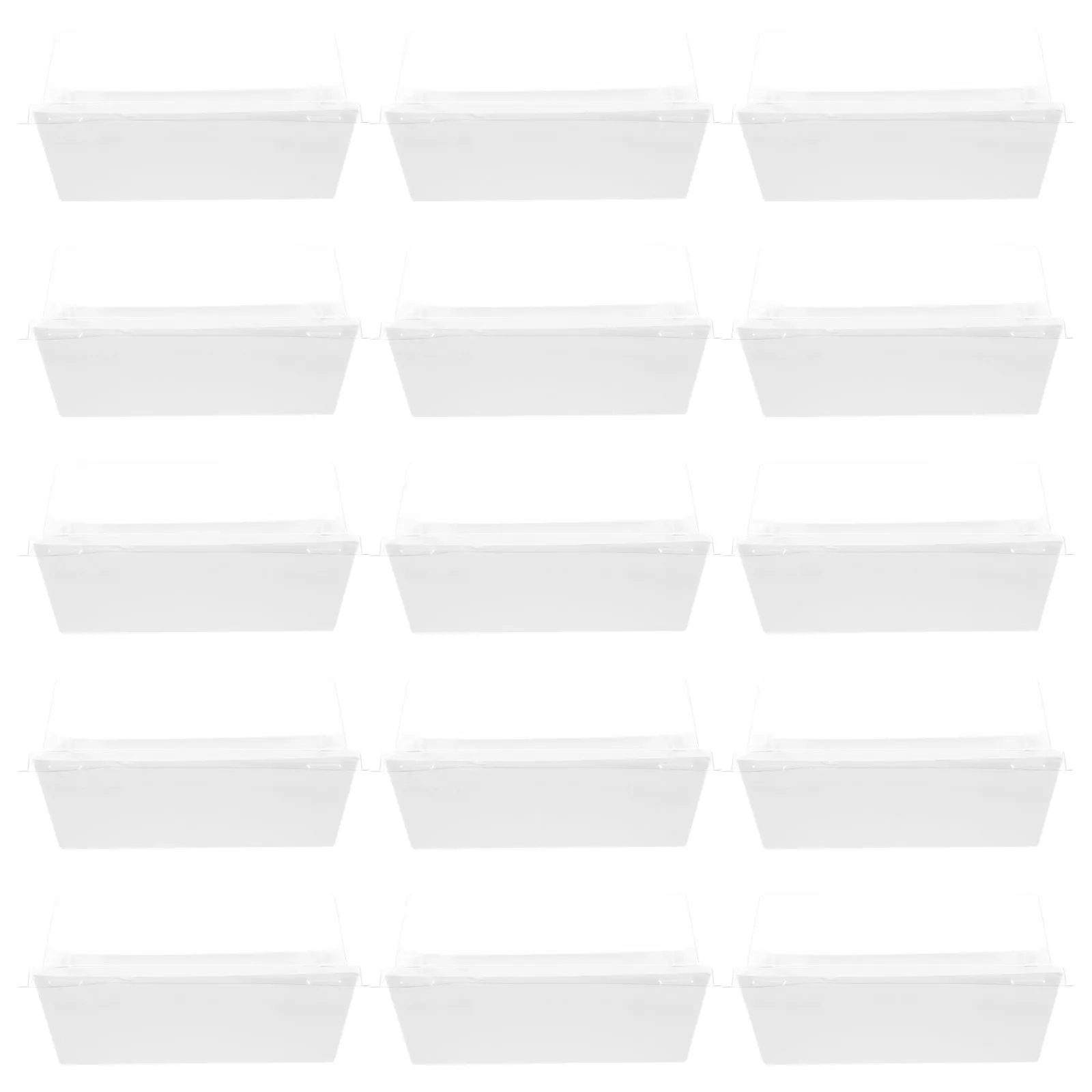 50Pcs Cooked Food Paper Boxes Thick Material Fog Resistant Dessert Containers Transparent Lids Individual Wrap Bakery Cake Slice