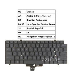 US Arabic BR Portuguese LA Spanish UK Hungarian Keyboard for Dell Latitude 5420, 5420 2in1, 7420, 7420 2 in 1, 7520 Backlit
