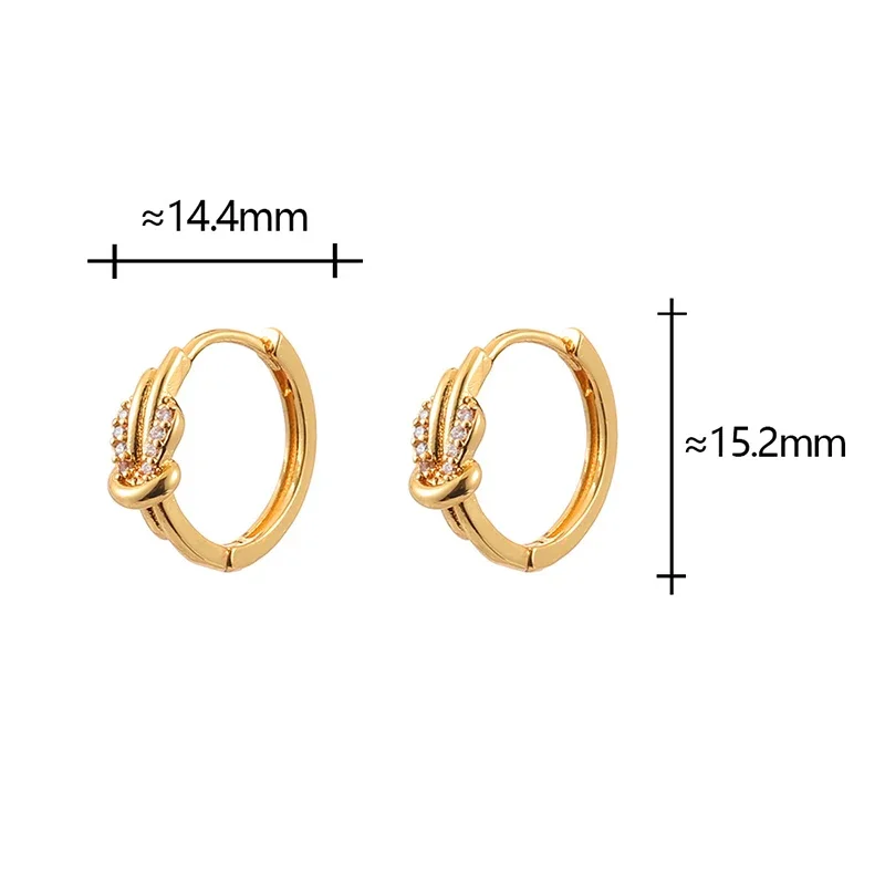 حقيقي 925 فضة 18K الذهب الزركون الملتوية عقدة هوب القرط للنساء الحد الأدنى العصرية غرامة مجوهرات اكسسوارات #3