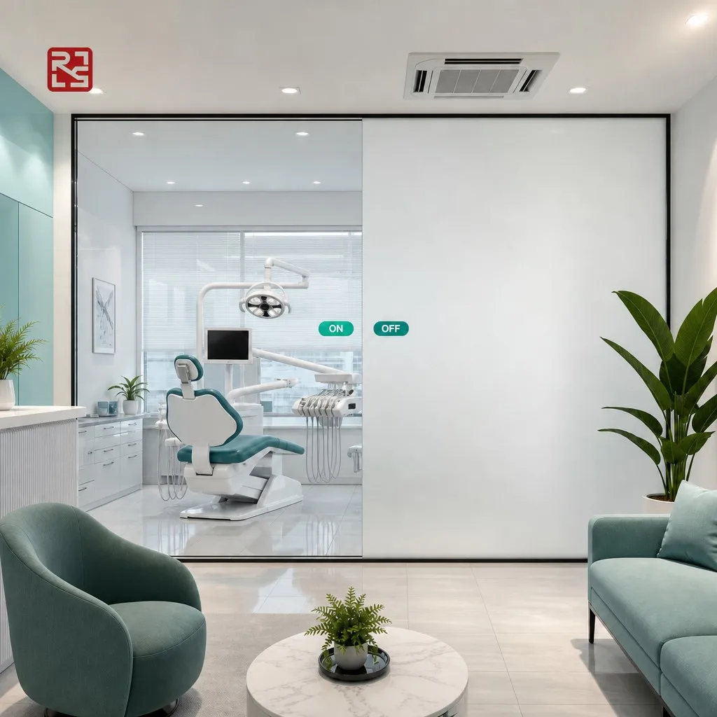 Self-Adhesive PDLC Switchable Smart Glass Film Privacy Protection High Transmittance Decorative for Hospital Windows